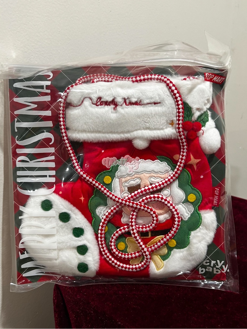 pop mart crybaby merry Christmas stocking